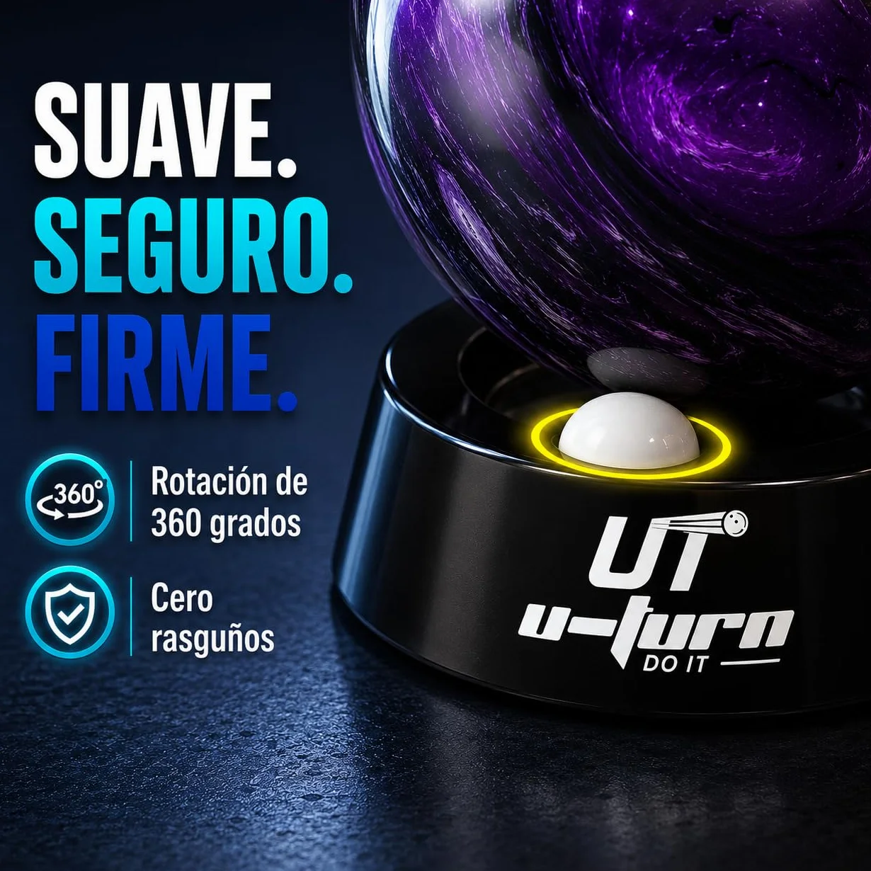 Genérico Base rotative pour bowling, accessoires de Bowling, boules, entretien, nettoyage, polissage, ponçage, Bowling Ball Spinner, support, coupe, exposition. * U-Turn Sport (jaune)