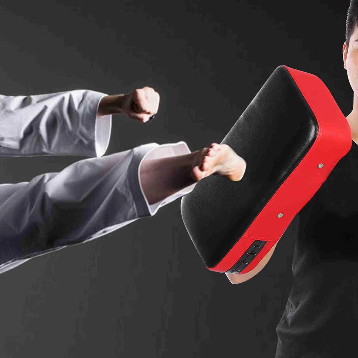 BuyWeek Bouclier de Frappe, Coussin de Frappe en Cuir PU Bouclier de Boxe pour Taekwondo, Arts Martiaux, Kickboxing, Boxe Thaï, Karaté
