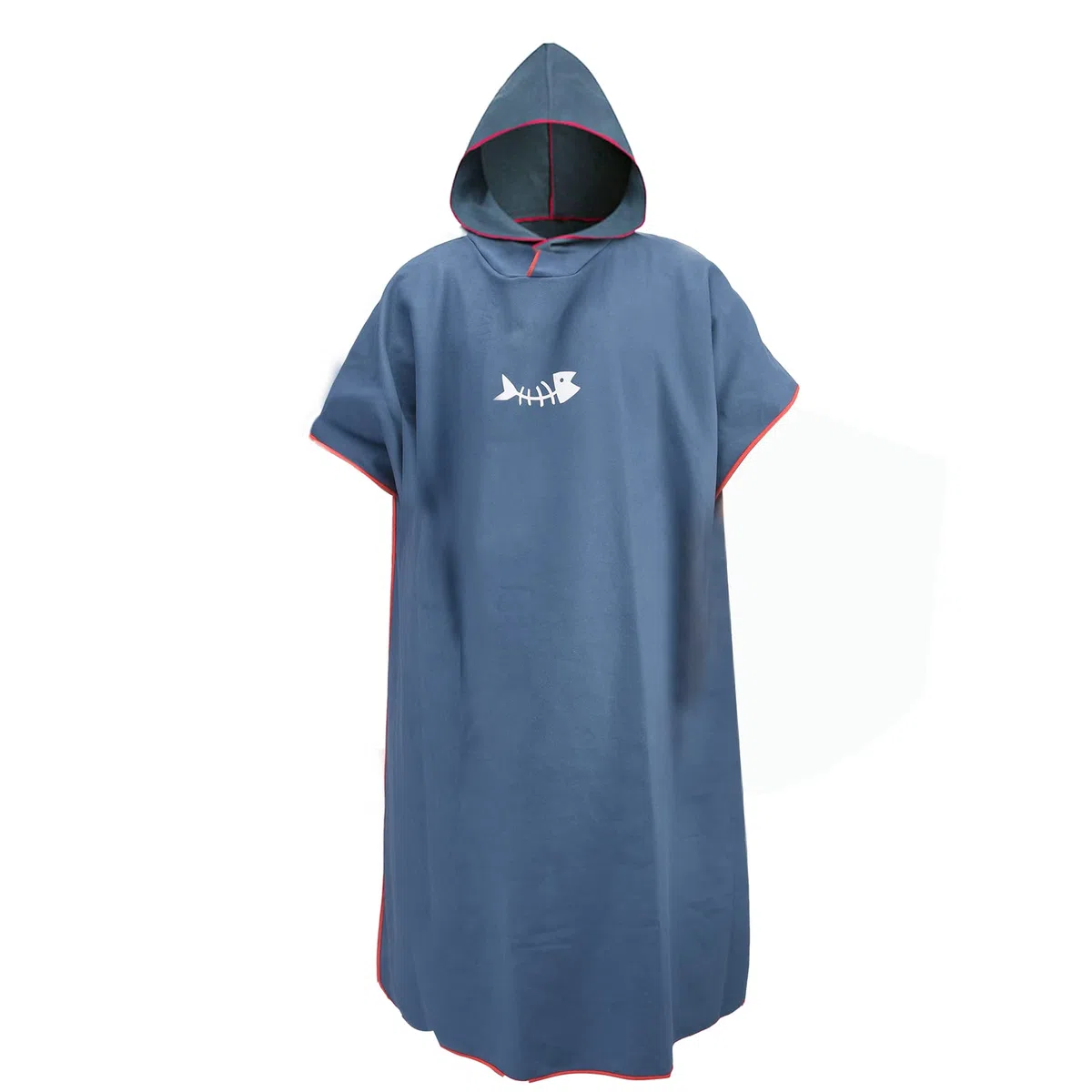Peignoir de plage et de natation avec capuche - Absorbe l'eau - Séchage rapide - Poncho surf pour adultes - Combinaison plongée douce - Cadeau natation en plein air (gris) (bleu marine)