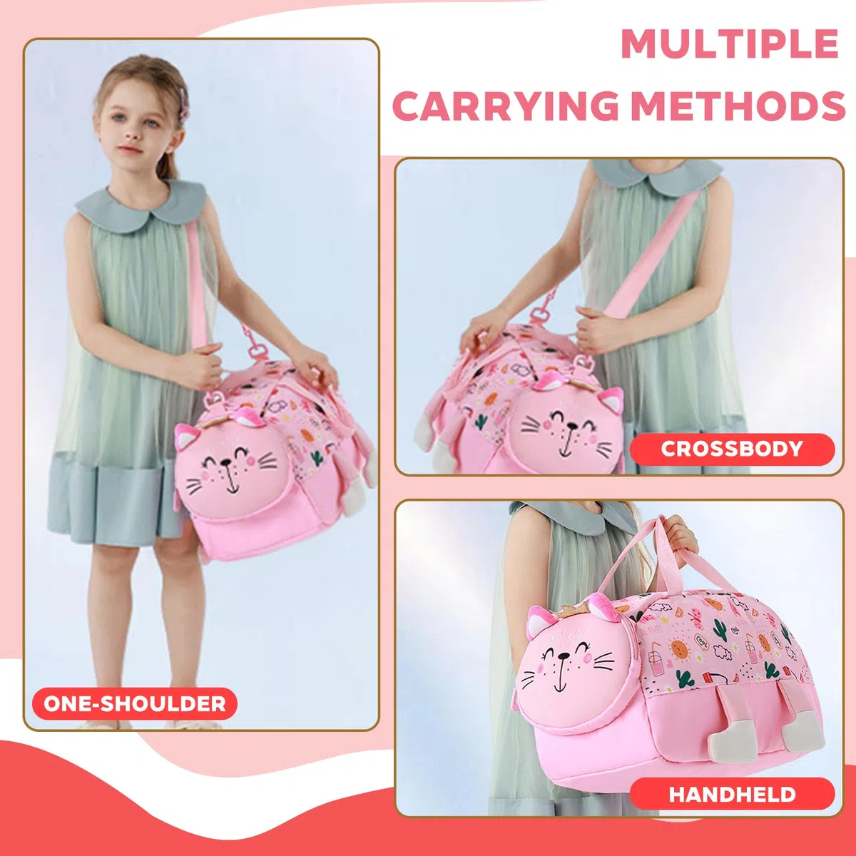 Sac de Sport Enfant, 21L Imperméable Sac de Voyage, Sac de Voyage Léger Résistant, Sac Weekend Enfant pour Fitness, Danse, Natation, Voyages