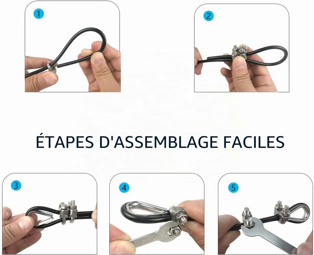 LFJ Câble de Gymnastique, Corde Fil d'acier de Remise en Forme DIY LAT Home Gym Poulie Câble Machine Musculation Cable