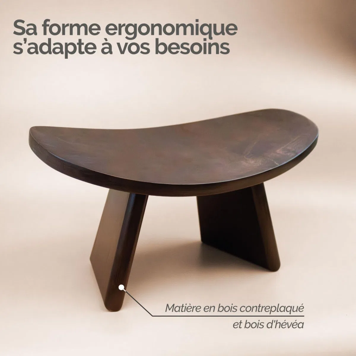 Vivezen - Banc, Tabouret de méditation, Yoga Ergonomique et démontable en Bois d'Hévéa
