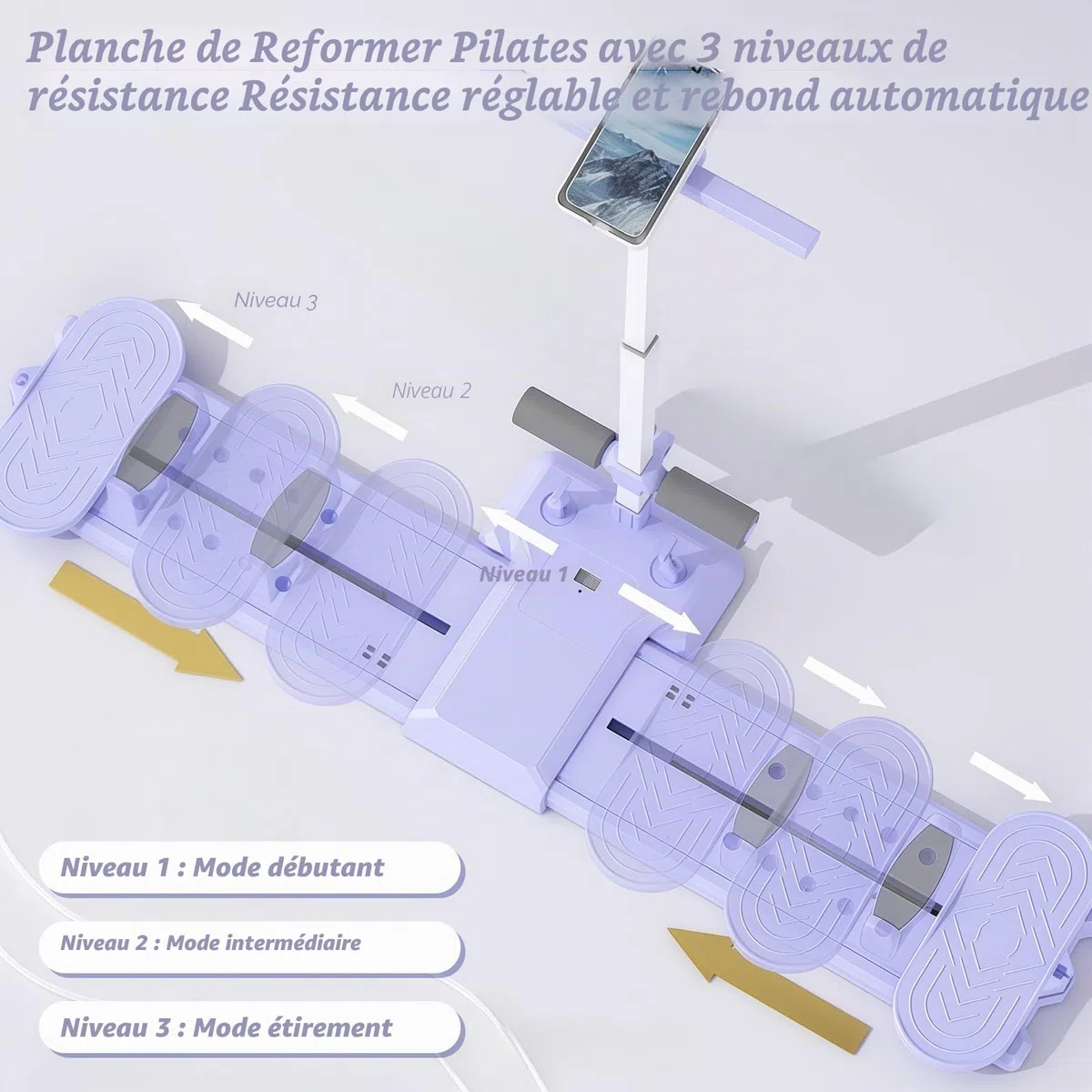 Machine de Ski 5-en-1, simulateur de Ski, entraîneur de Jambes Pliable, Appareil de Fitness Cardio pour la Maison, Planche Pilates Reformer pour sculpter Le Corps, renforcer Les fessiers