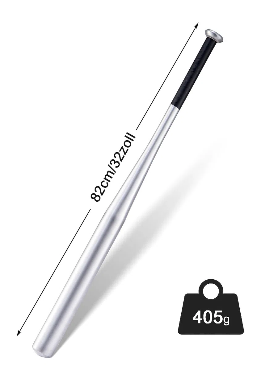 Batte de Baseball de 81 cm avec poignée antidérapante en Aluminium pour Le Baseball, Le Sport, argenté