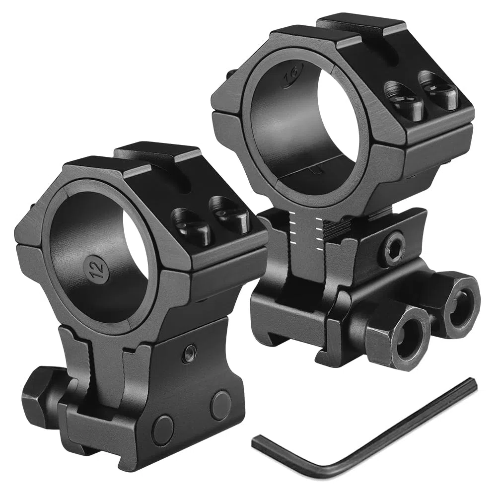 Home Safety 25,4 mm et 30 mmAnneaux de Montage Précis Picatinny, Support de Lunette de Visée à Hauteur Réglable pour 11mm/20mm Rail Metallique