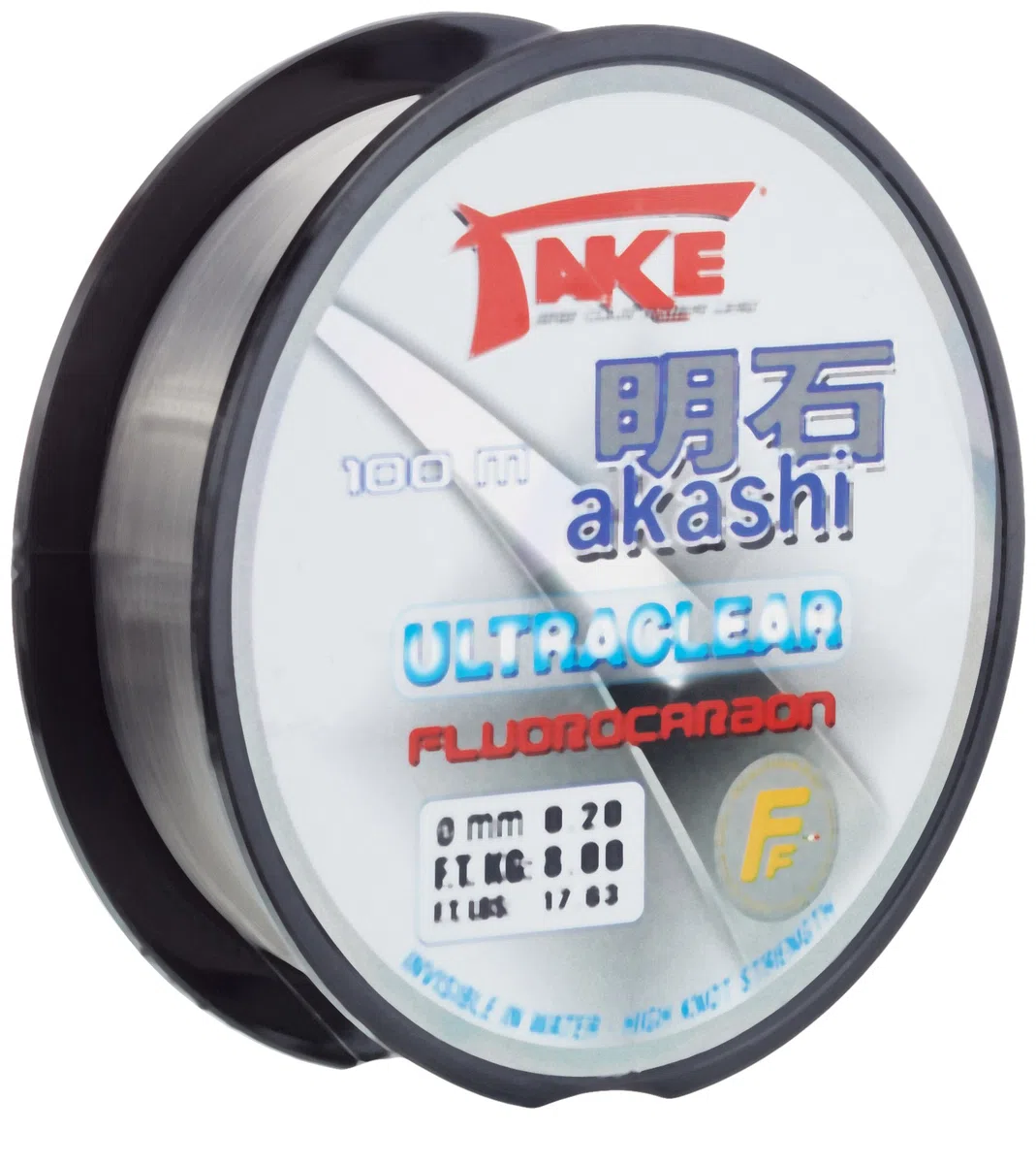 NYLON DE PECHE TAKE AKASHI ULTRACLEAR FLUOROCARBON 100 M Modèle: 0.20mm
