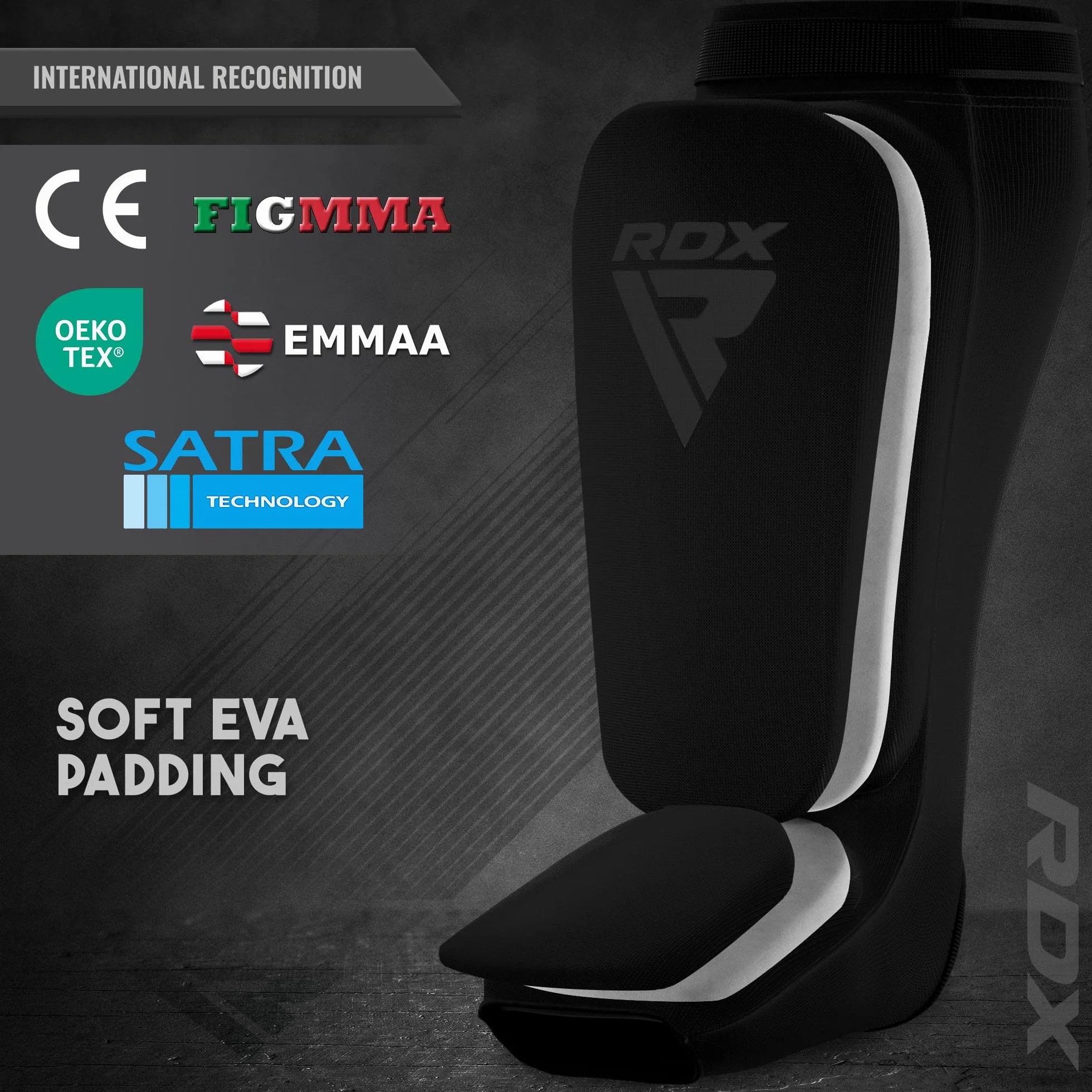 RDX Boxe Protège Tibia Pied MMA Cheville Kick Boxing Karate (CE Certifié Approuvé par SATRA)