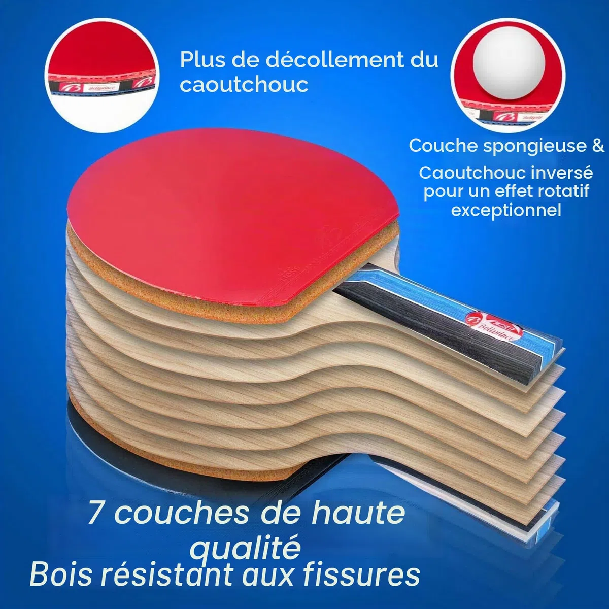 Ensemble de Raquettes de Ping-Pong de Table avec Raquettes de Ping-Pong, Balles et Sac