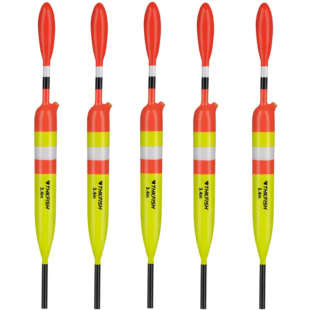 THKFISH Lot de 5 flotteurs de pêche et flotteurs de balsa, flotteurs de pêche pour la pêche à la Crappie, Bluegill, Truite, Bar, panfish, Silure, doré Jaune