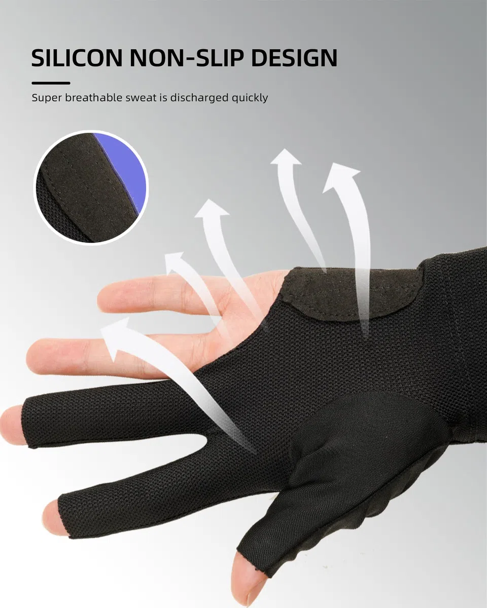 KONLLEN Gants de billard pour main gauche/main droite L/XL Gants de billard professionnels antidérapants réglables respirants Tailles populaires pour homme et femme