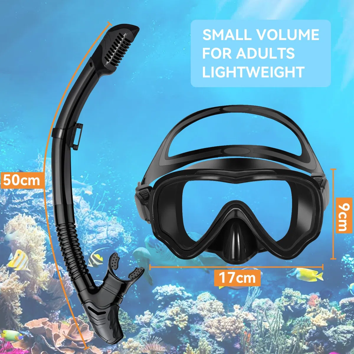Masque de Plongée pour Adulte, Masque de Plongee avec Tuba, Lunettes de Plongée Panoramiques Anti-buée Anti-Fuite, Masque de Plongée pour la Plongée en Apnée, la Plongée en Apnée, la Natation