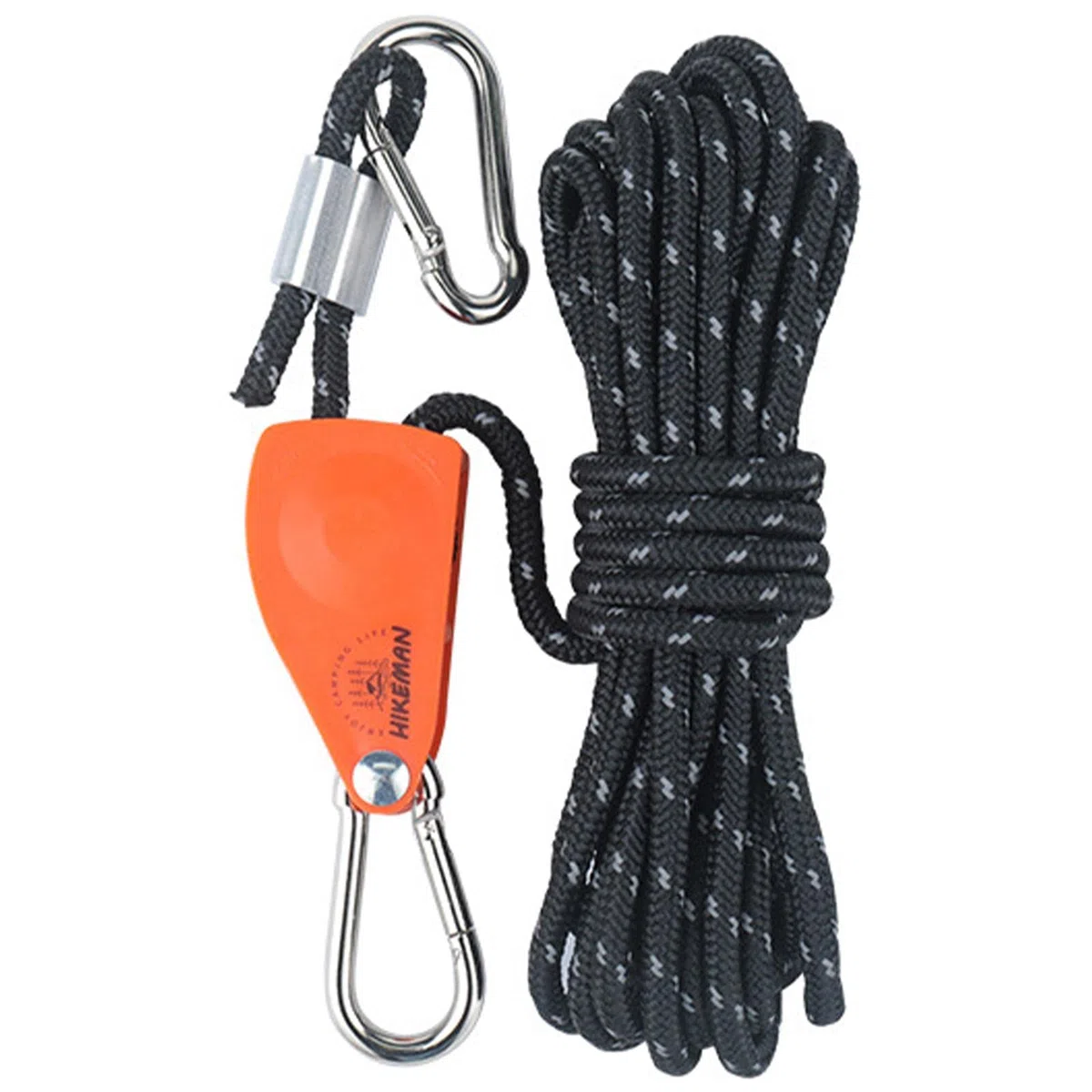 Amagogo Cintre de Corde à cliquet de poulie, Engrenages en métal renforcé Robuste sécurisé tendeur de Boucle réfléchissant Corde Anti-dérapante pour Le