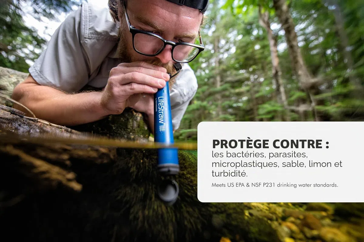 LifeStraw Filtre à eau personnel pour la randonnée, le camping, les voyages et la préparation aux situations d'urgence