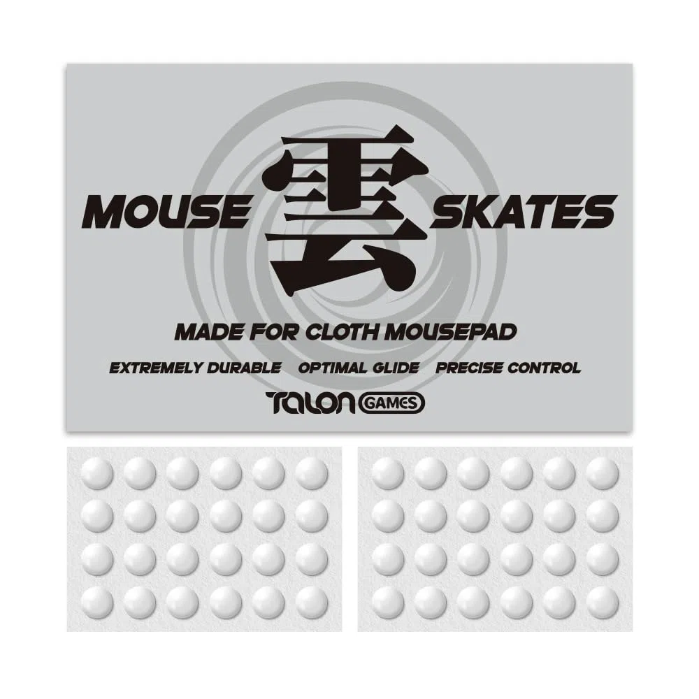TALONGAMES Patins à souris universels à 48 points pour tapis de souris en tissu, 6 mm, haute durabilité, faible bruit, glisse lisse, bord incurvé (Série , blanc)