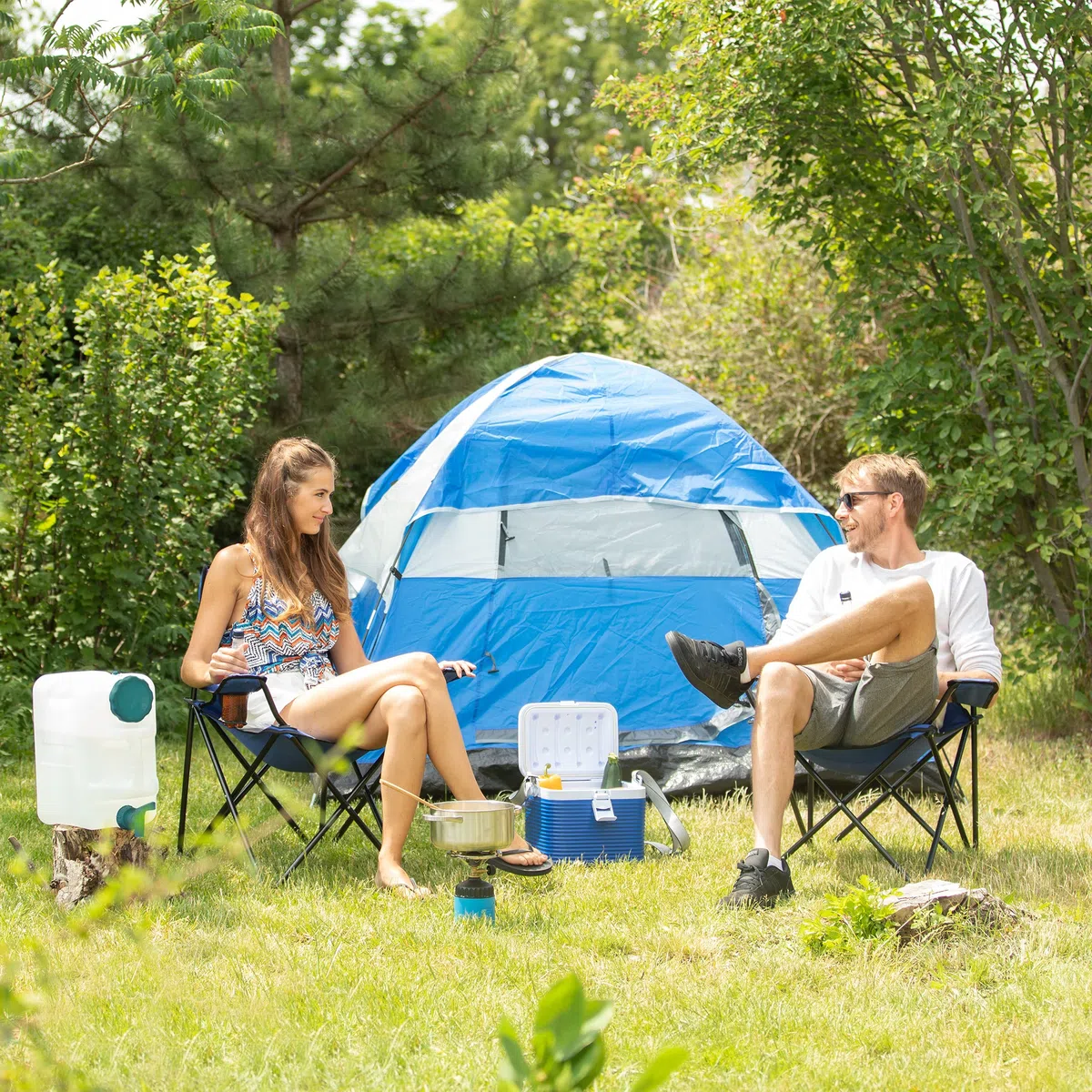 Relaxdays Bidon d’Eau avec Robinet, 10 litres, Plastique sans BPA, Couvercle, poignée, réservoir, Blanc/Vert