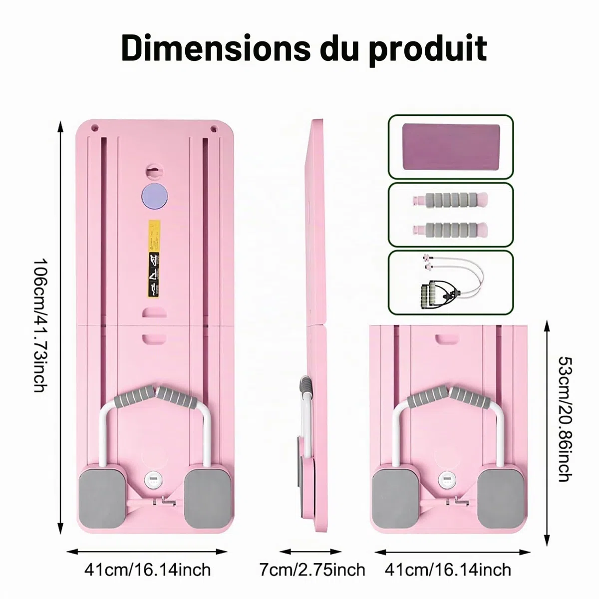 Planche de pilates pliable pour la maison, multifonction, avec compteur, rebond automatique pour la force de base et les abdominaux