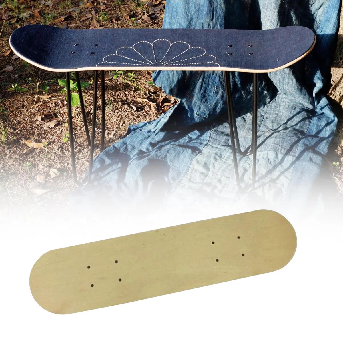 Qianly Terrasse de Skateboard en érable, Planche Vierge pour décoration et Utilisation Quotidienne