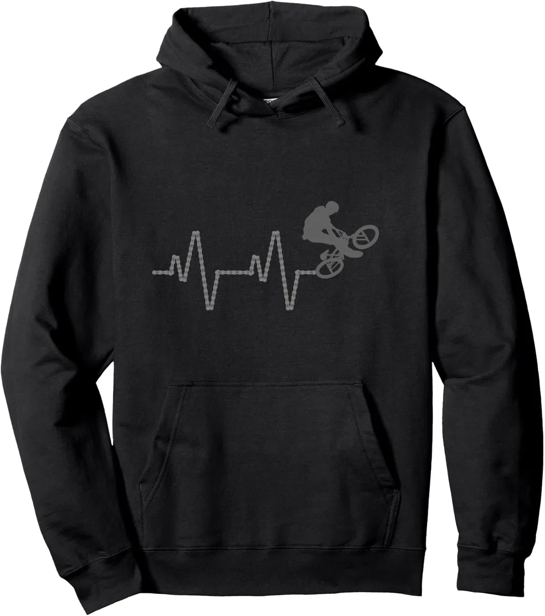 Chaîne de Bicyclette Battement de Coeur Pilote BMX Freestyle Sweat à Capuche