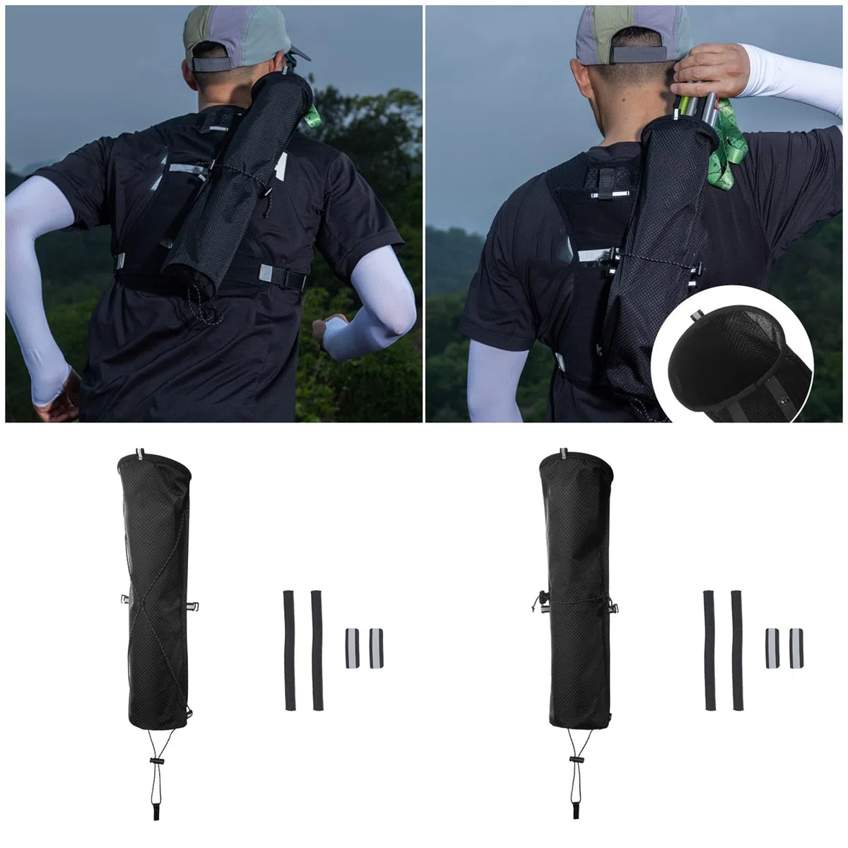 Sac de rangement compact résistant à l'eau pour bâtons de randonnée Sac de transport pour trekking randonnée