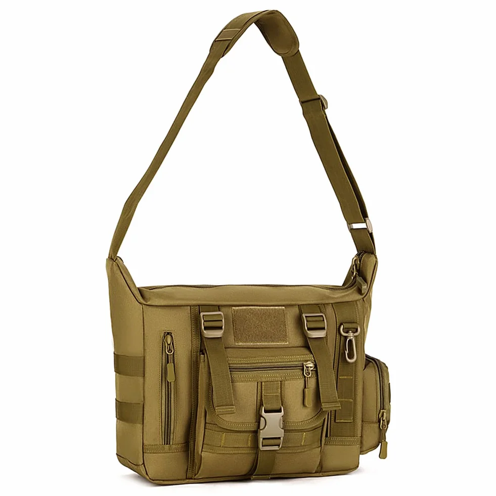 Huntvp Sac Bandoulière Tactique, Sacoche Homme Bandoulière Travail Militaire Sac d’Epaule pour Ordinateur Portable 14, 15.6 Pouces Travail, Randonnée, Camping, Voyage, Escalade, Trekking