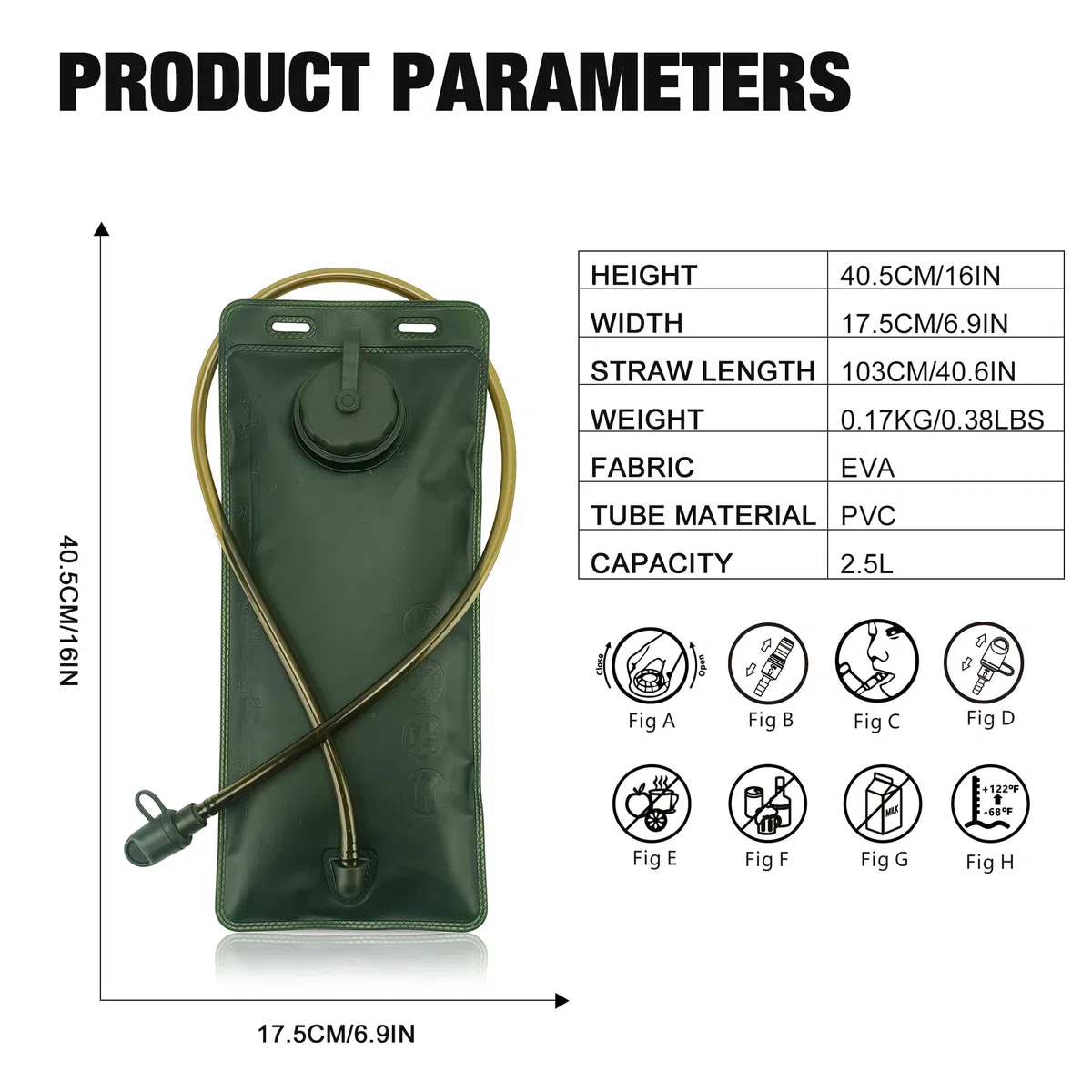 Mardingtop Sac à eau de 2,5 l - Qualité militaire - Réservoir d'eau idéal pour toutes les activités telles que le cyclisme, la randonnée, l'escalade, le camping