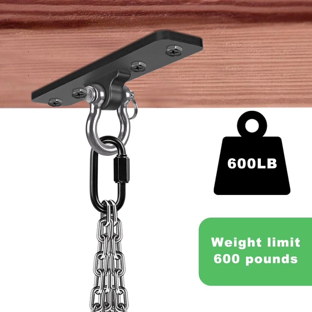 Dolibest Suspension Le Hamac Suspendre la Balançoire Ensemble de Support Mousqueton pour Aire de Jeux Intérieur Extérieur Chaise Yoga Corde Sacs de Frappe, Jusqu'à 600lbs