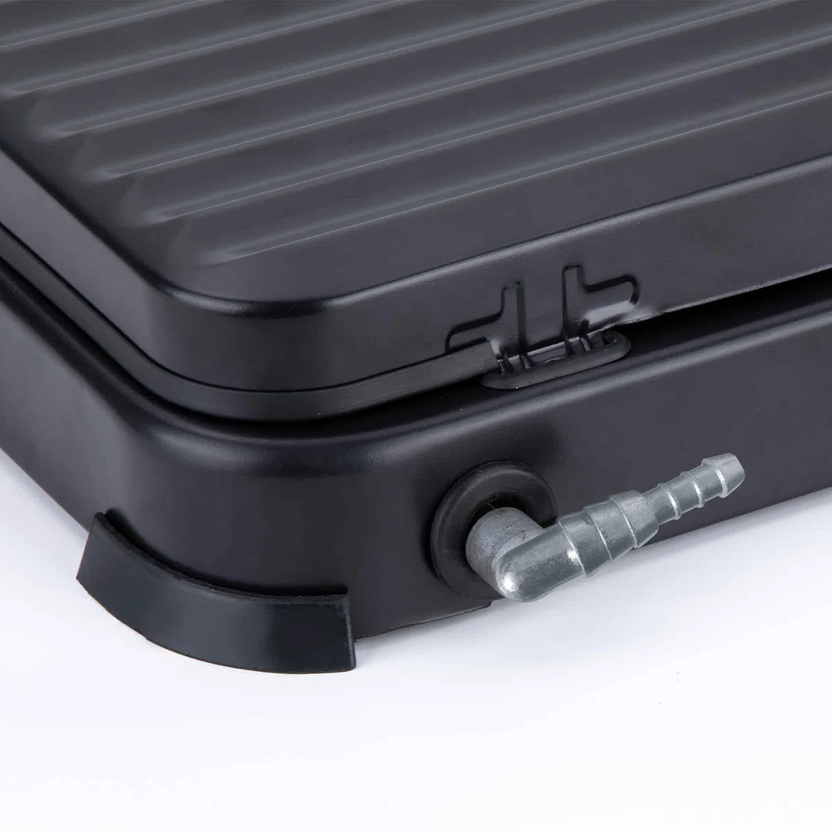JATA JECG2721 Réchaud à gaz portable à 1 feu avec grill pour butane et propane, couvercle de protection amovible, idéal pour le camping, prend peu de place