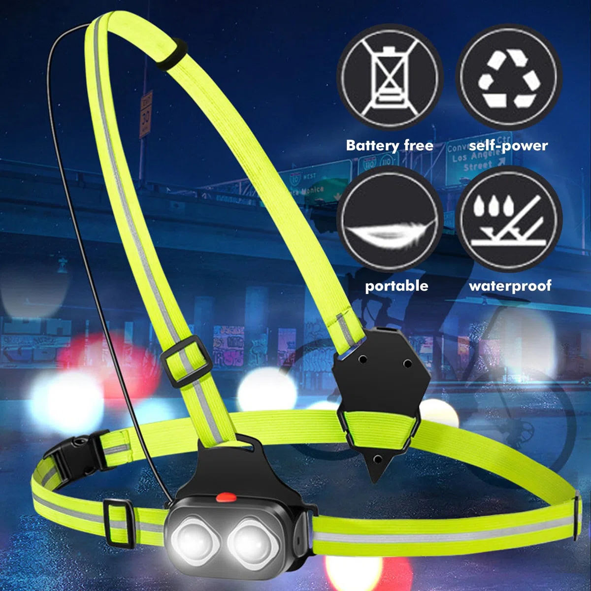 BORDEAG Lampe Course À Pied, 350 Lumens, USB C Rechargeable, XPG-Leds, Éclairage Pour Course, Lampe Running Pour Jogging Camping Extérieur