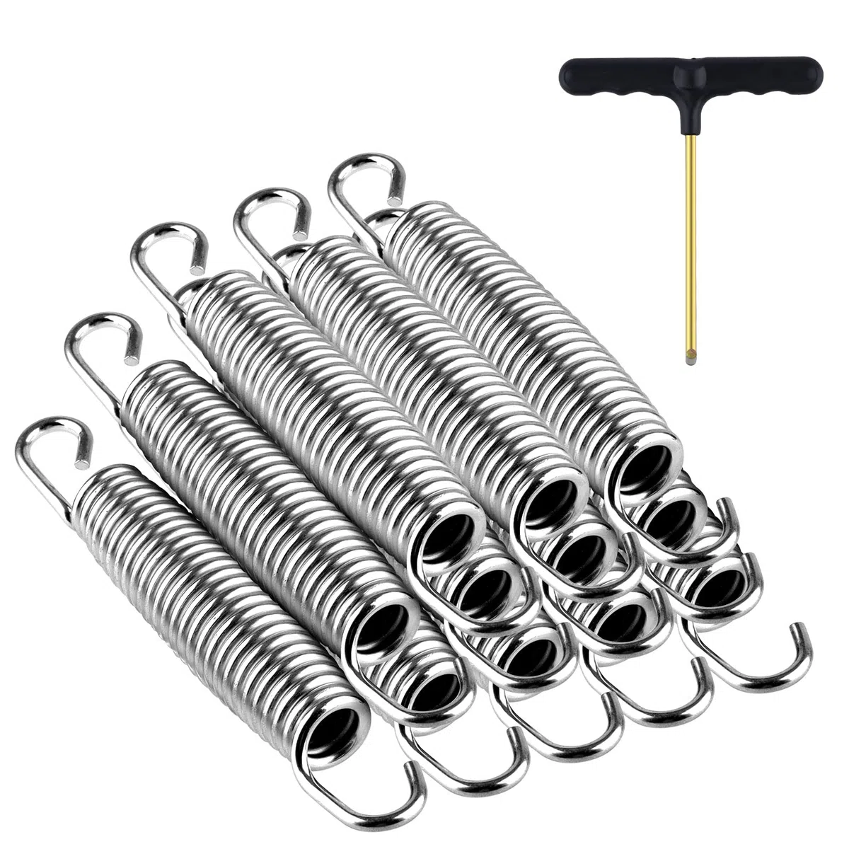 Lot de 12 Ressorts de Trampoline Robustes de 14 cm en Acier Inoxydable