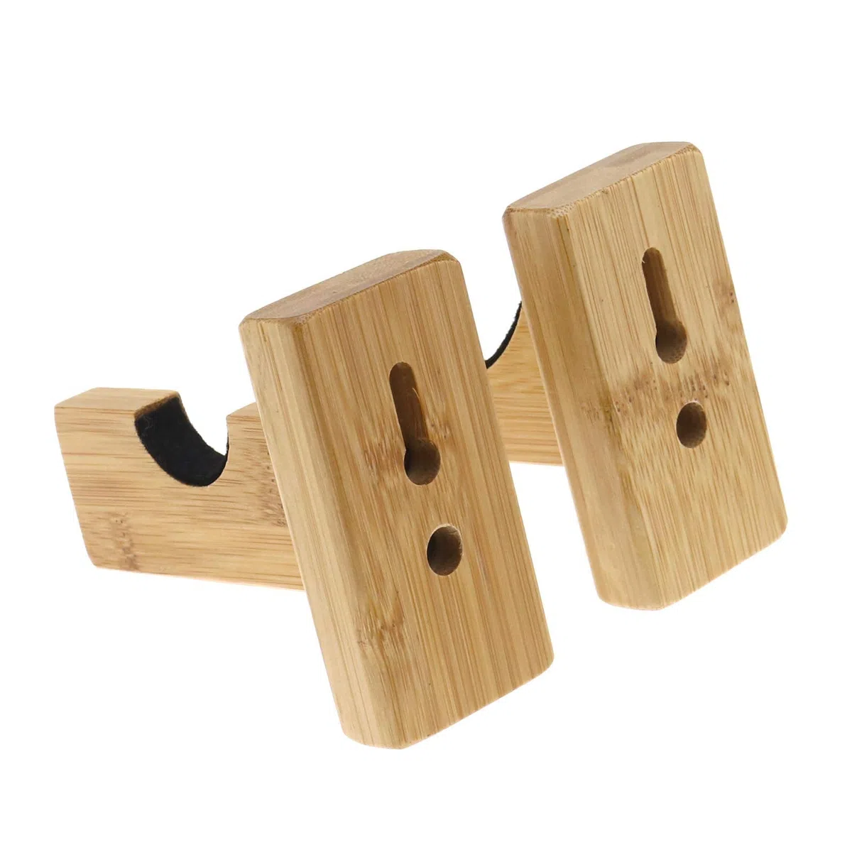 Lot de 2 supports muraux pour batte de baseball avec vis dissimulées - Support mural horizontal - Marron