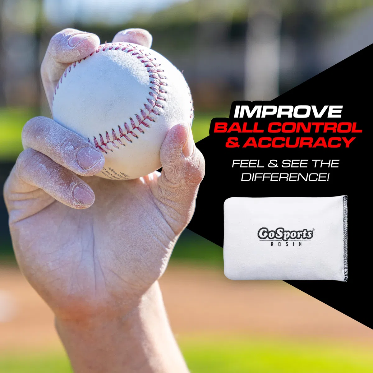 GoSports Sac de colophane – Poudre Multi-Sport Dry Grip pour Baseball, Softball, et Plus Encore – Comprend Un Sac refermable
