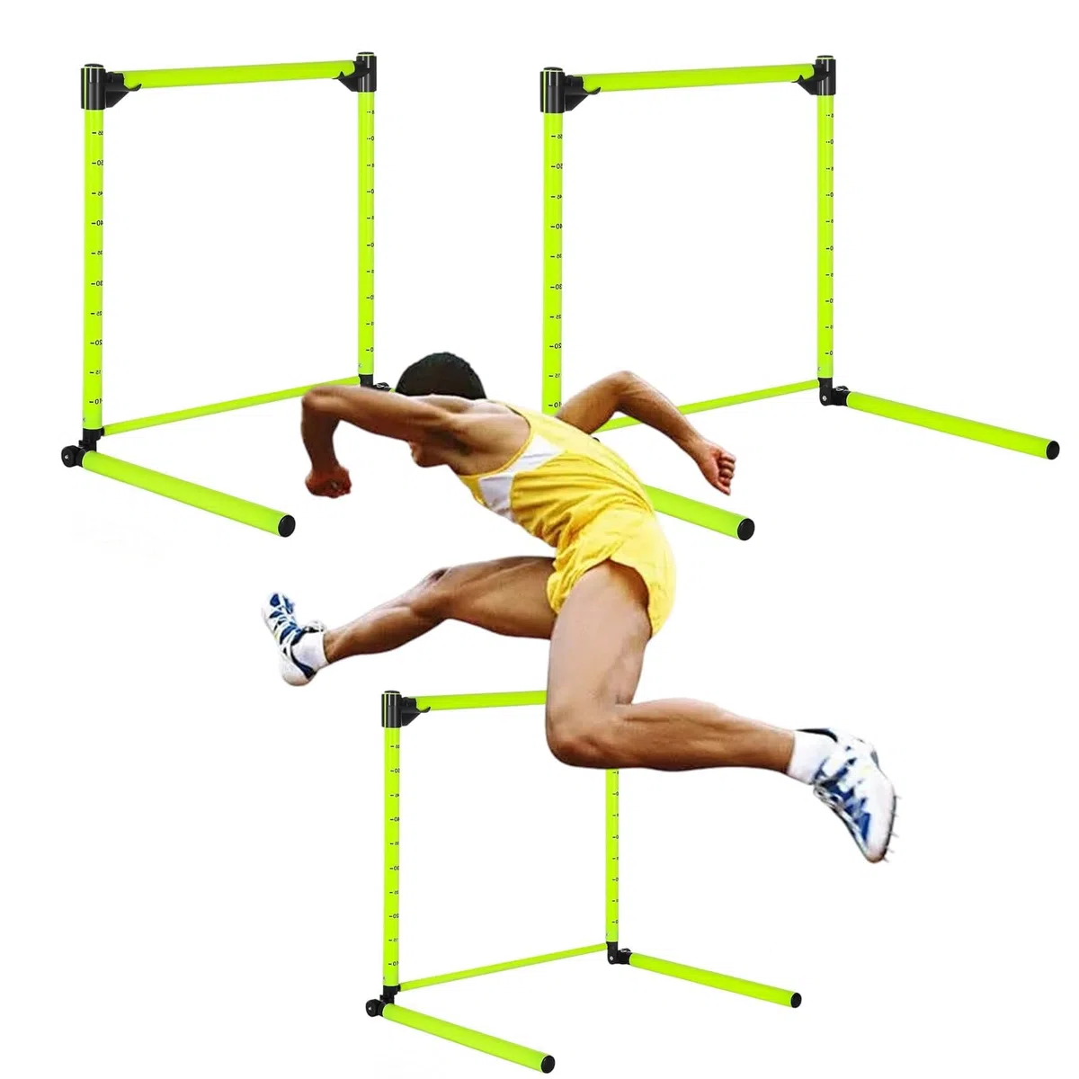 Haies Réglables Hurdles Échelle 23,62'' Équipement D'entraînement D'agilité Détachable Football sur Piste Exercices Vitesse Saut Athlétique
