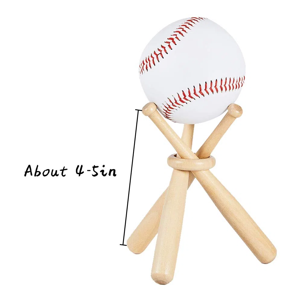 JeogYong Support de Baseball en Bois, 3 Ensemble Support de Base-Ball Présentoir Petit, Mini Support de Batte de Daseball pour Enfants, Collection de Joueurs, Cadeaux de Vacances et d'anniversaire