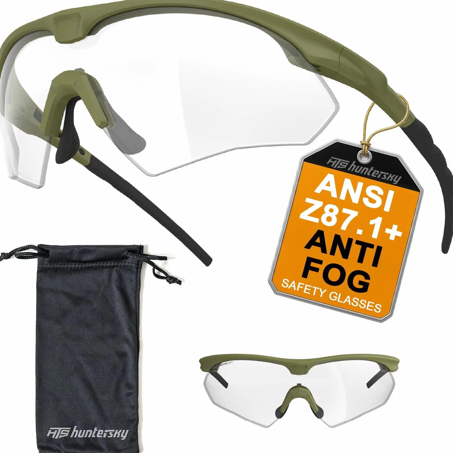 HTS HUNTERSKY S53 Lunettes de sécurité tactiques anti-buée pour le tir, protection balistique des yeux, idéales pour la chasse, l'airsoft, la conduite et le pickleball