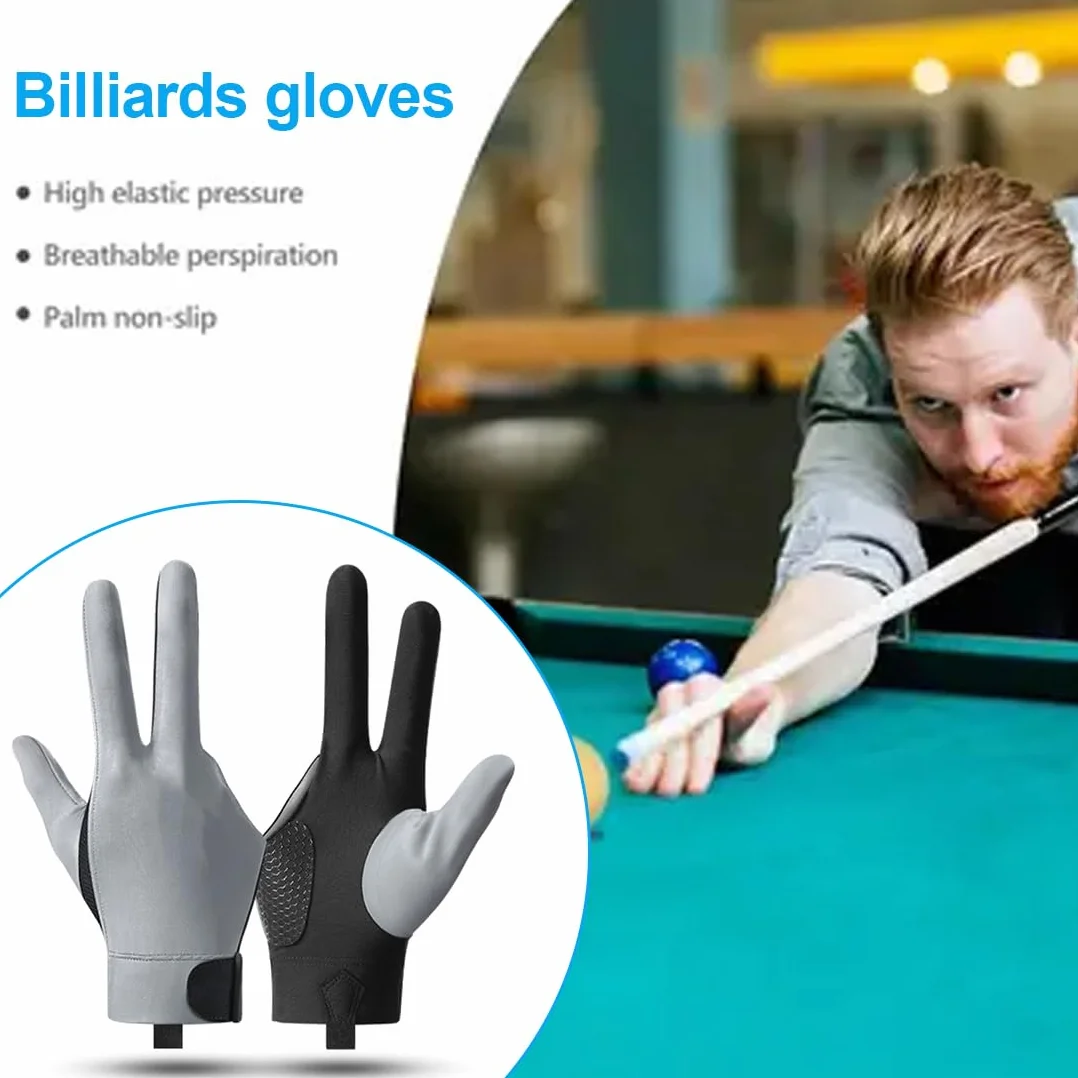 3 Finger Billard Gants Gants Snooker Cue main droite