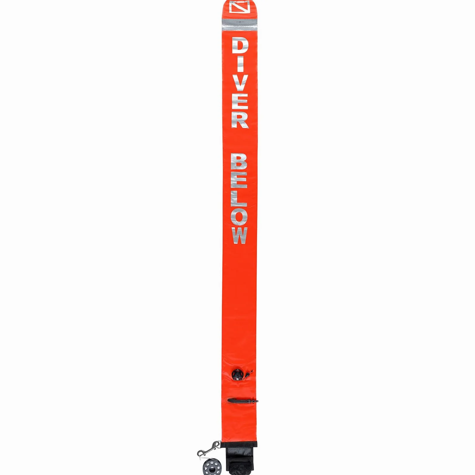 Mares Bouée Marker Buoy All-in-One - Parachute Plongée 180cm, Bande Solas Réfléchissante, Moulinet 20m Intégré, Orange Vif
