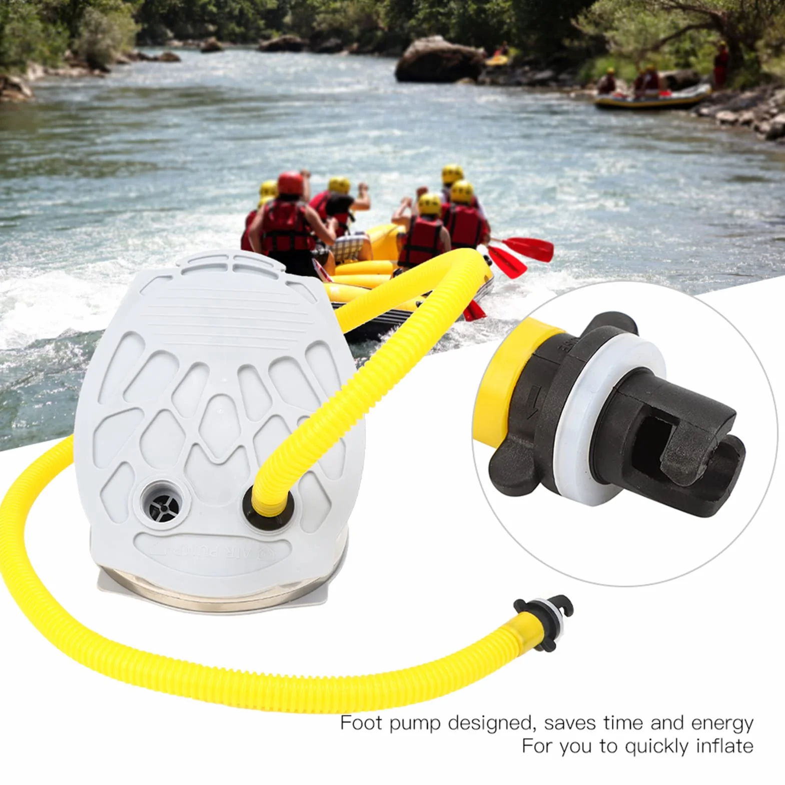 Pompe à Air Portable Pied Pompe à Air à Pied Pompe Gonflable pour Bateau à Pied Légère Pompe à Air à Pied Légère pour la Pêche Bateau Gonflable Canot en Caoutchouc Kayak gonfleur Matelas Gonflable