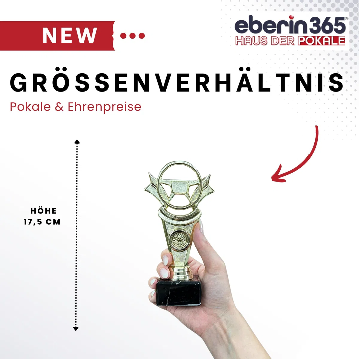 Coupe de tuning de 17,5 cm pour les amateurs - Trophée personnalisable avec gravure au choix - Volant doré - Parfait pour les ateliers automobiles