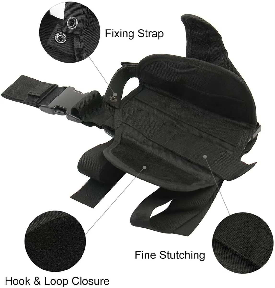 Etui à Pistolet Holster De Cuisse Jambe Droite, Tactique Cuisse Holster, Holster Réglable Armée Pistolet Pouch Jambe Cuisse Holster pour Police Armée Chasse Sport Combat