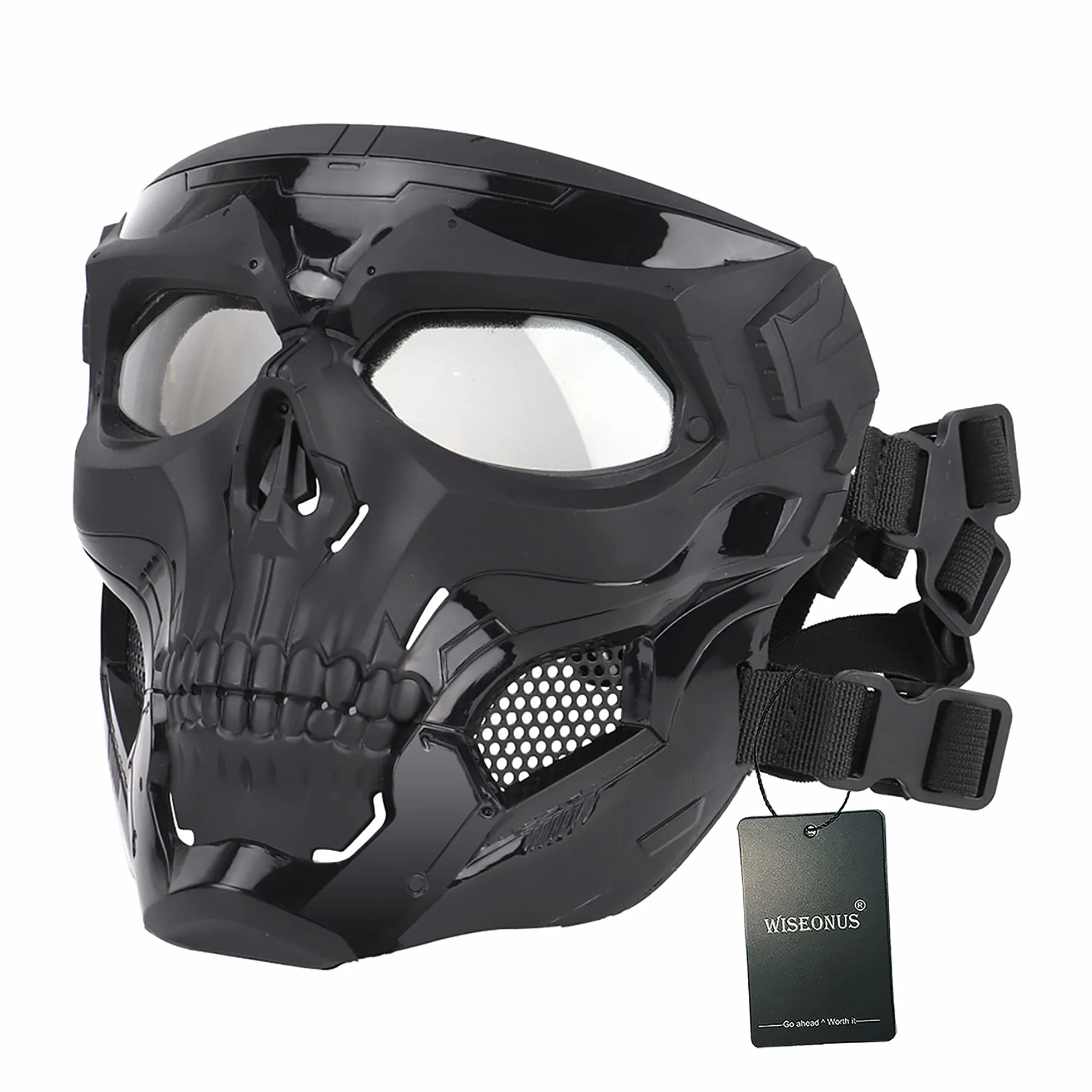 Airsoft Crâne Tactique Messenger Masques De Protection en Plein Masque pour Halloween Chasse Paintball CS Wargame