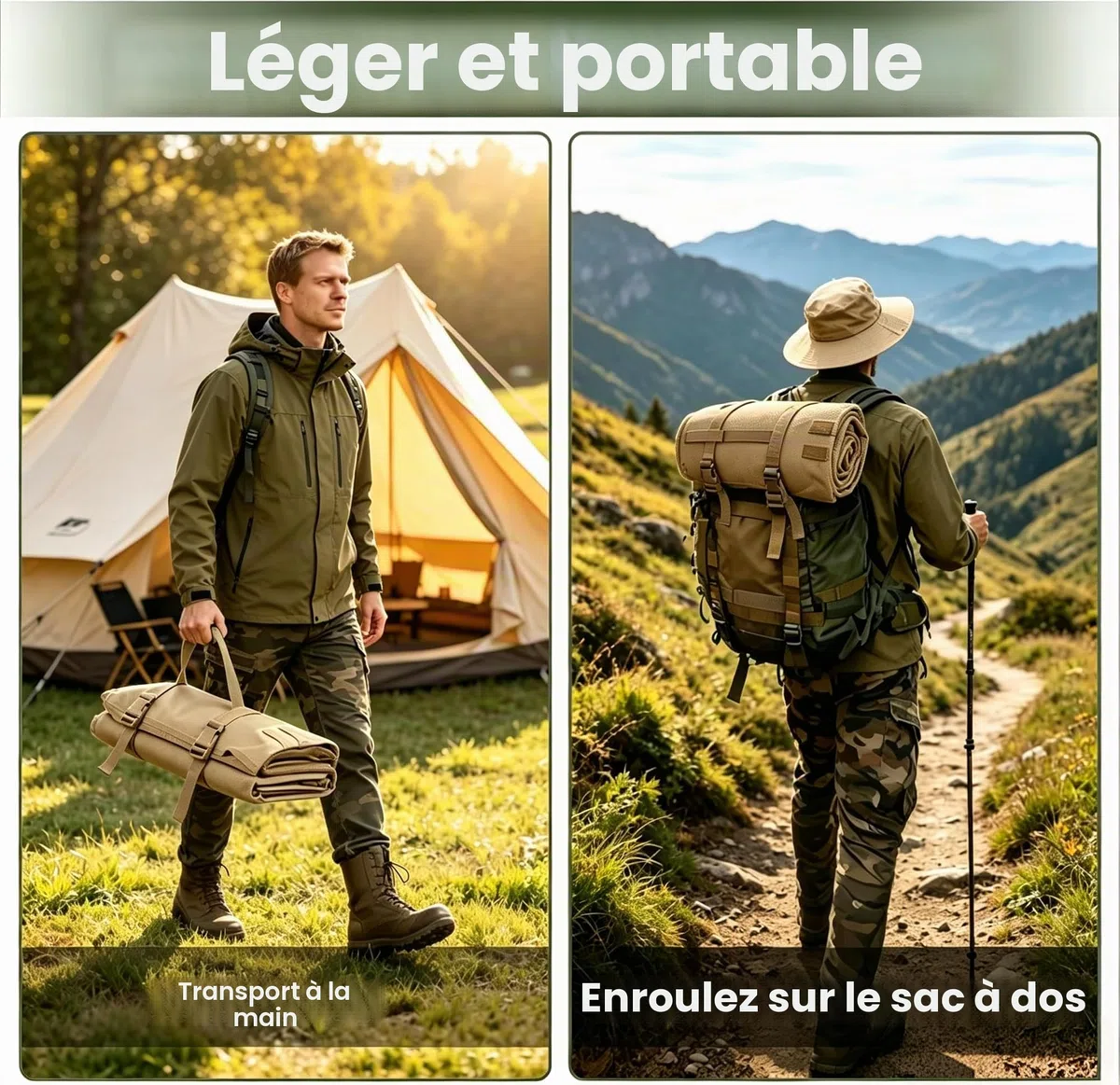 Tapis de tir extra large et durable rembourré pour la chasse au champ