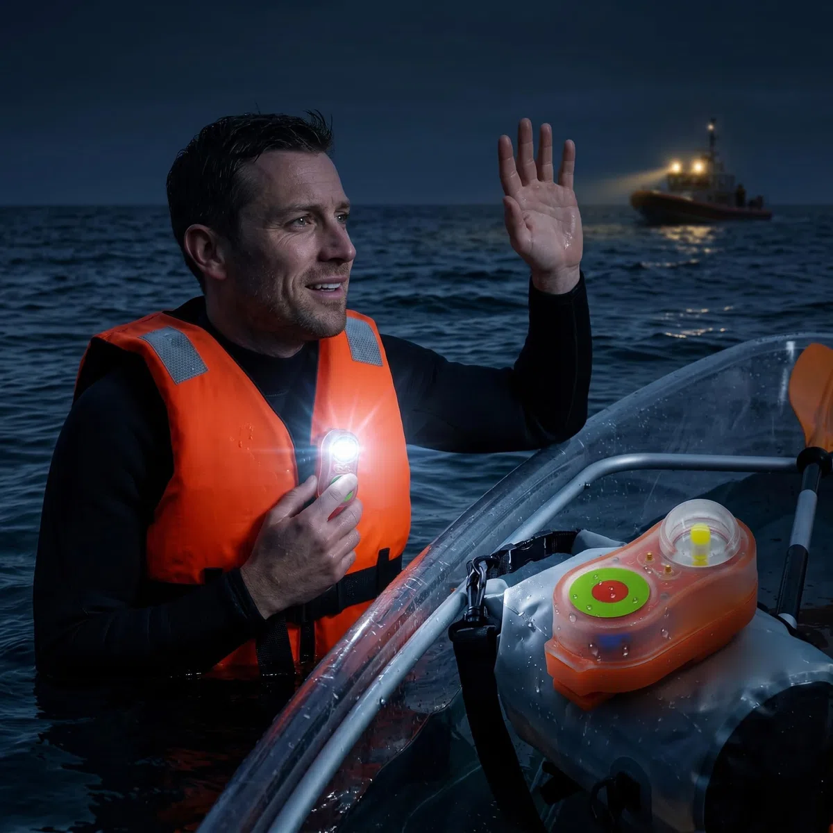 Lumière de Gilet de Sauvetage 2 pièces, lumières stroboscopiques d'urgence pour Gilet Sauvetage Haute visibilité, lumières sécurité plongée activées par l'eau, autonomie Plus 8 Heure