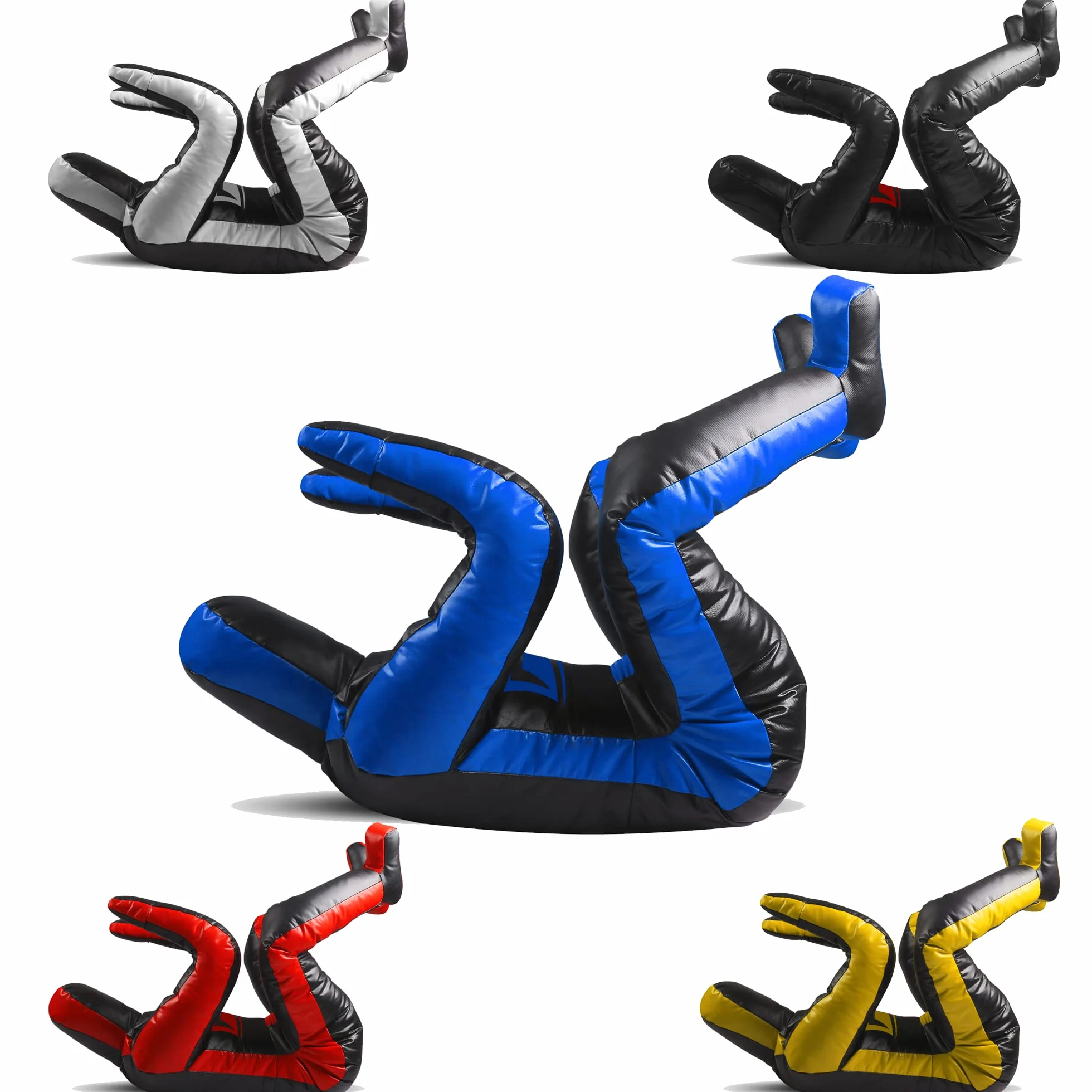DAAN MMA Sac de frappe factice pour judo, lutte, BJJ, position assise, soumission du JIU Jitsu, autodéfense en vinyle, multicolore, 170 cm non rempli