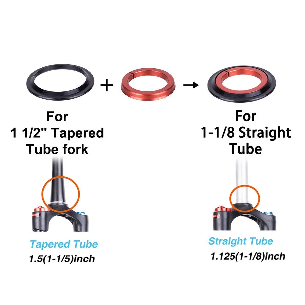 Nikou Jeu de Direction Conique pour Vélo, CNC ZS44/ZS56 Tube Conique Externe Tube à Tête Conique Conique Droit Double Usage Roulement de Casque Conique