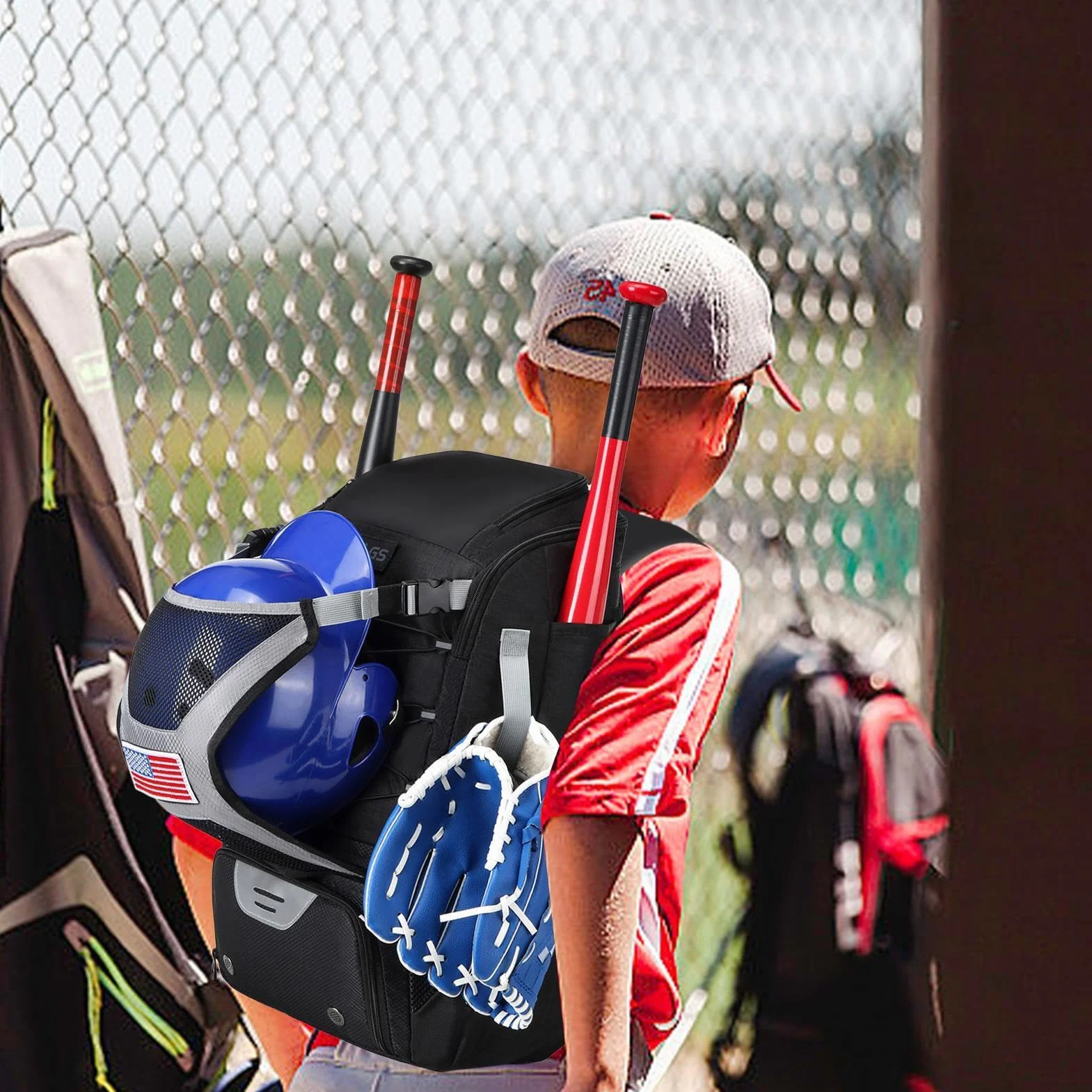 Générique Sac de Batte de Baseball pour Jeunes – Sac d'équipement léger et étanche avec Crochet de clôture et Grand Compartiment Principal pour Casque pour Adultes Softball, Accessoires T-Ball