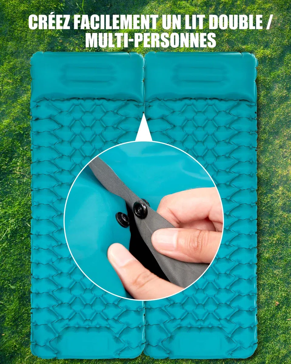 AKSOUL Matelas Pneumatique De Camping Auto-Gonflant: Grand Matelas Gonflable Extérieur Ultra-Léger Épais, Auto-Gonflable Matelas D'Isolation Thermique Pliable pour Tente Trekking Plage