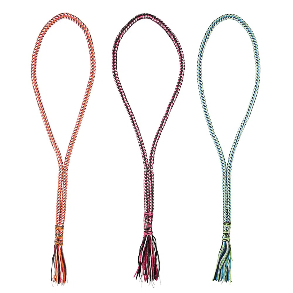 PFIFF 102932 Collier de Cheval Rond Tressé Réglable Noir/Rose