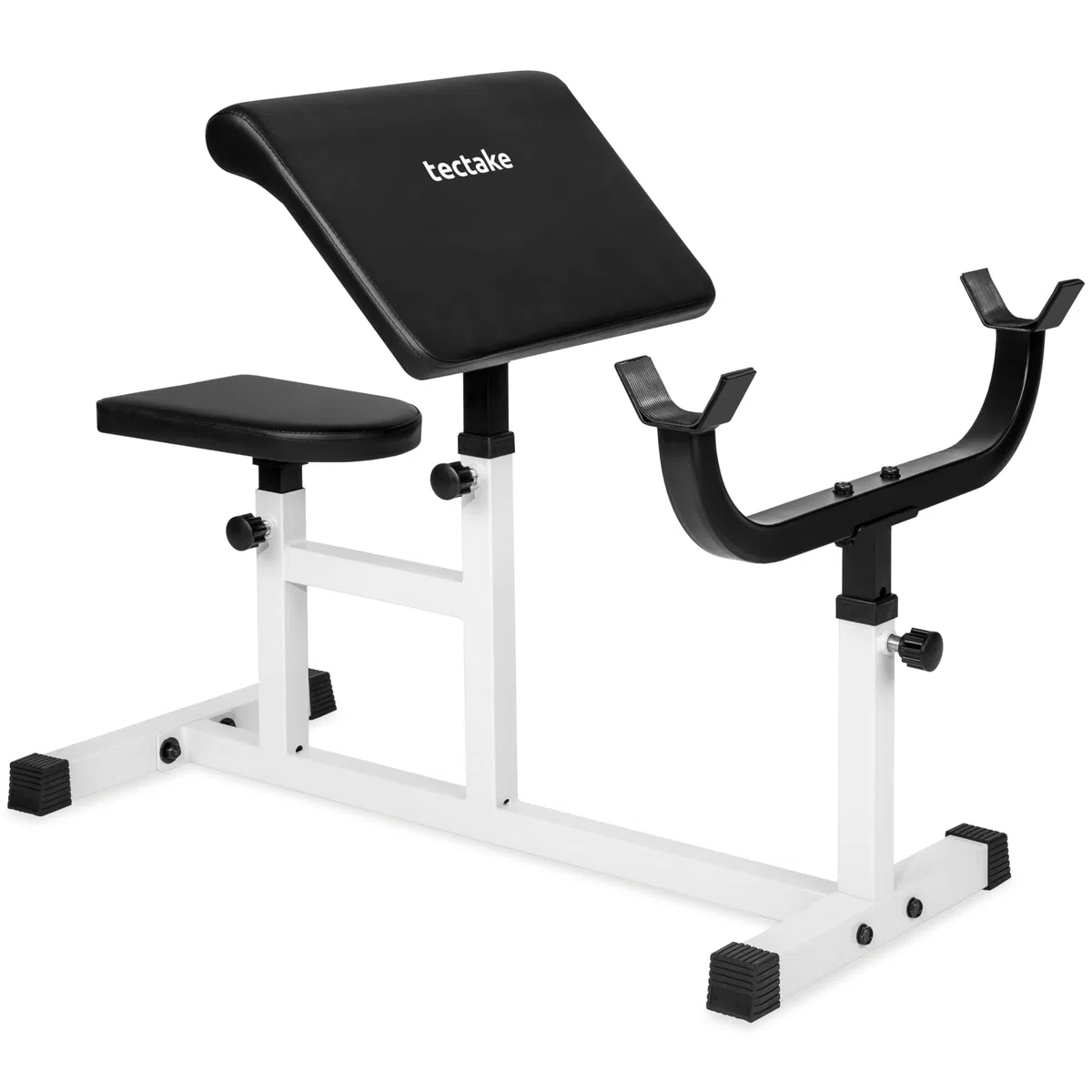 tectake® Banc de musculation Curl pour Biceps, Banc musculation, 100 x 65 x 96 cm, Accoudoir réglable sur 4 niveaux, Assise réglable sur 5 niveaux, Idéal Haltères, Sport Maison, Salle de sport