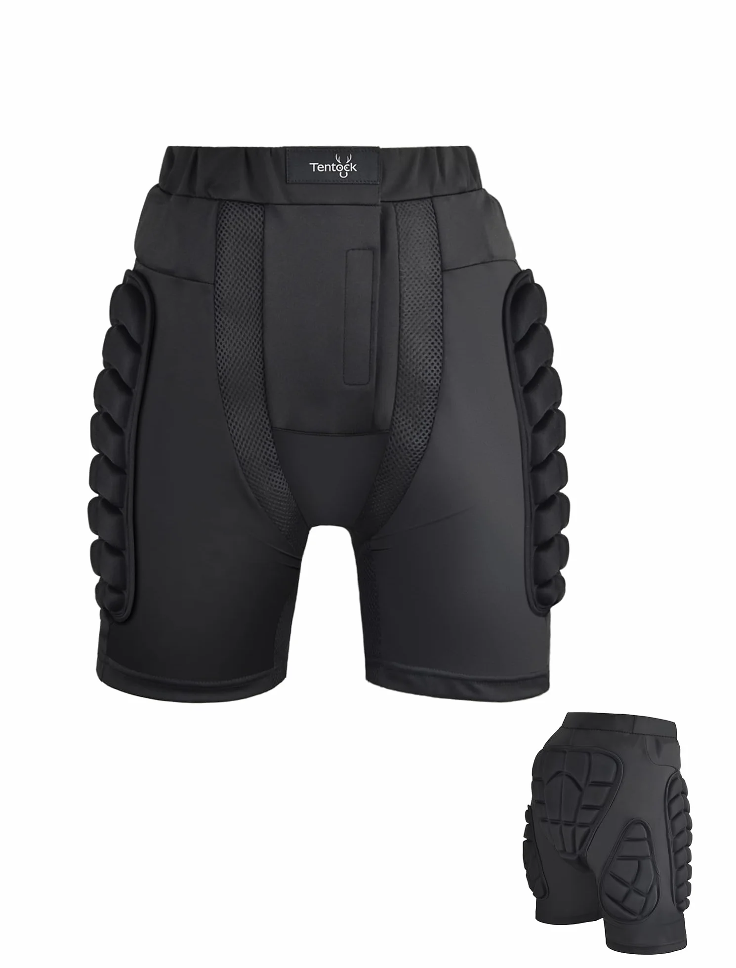 Tentock Adulte Short de Compression Hip-Guard Pantalon de Ski Cyclisme Short de Protection pour Patinage Snowboard