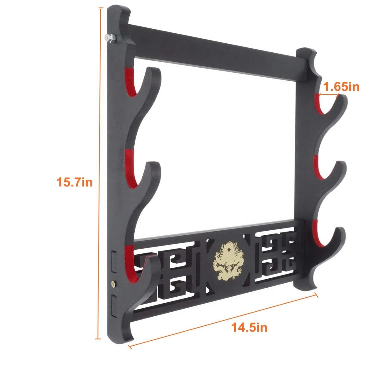 Porte-éPéE Montage Mural Velours Rembourré Katana Stand Samurai Porte-éPéE PréSentoir Style Dragon-3-Tier